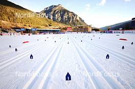 05.01.2013, Val di Fiemme, Italy (ITA): stadium in Lago di Tesero ready for the start - FIS world cup cross-country, tour de ski, mass women, Val di Fiemme (ITA). www.nordicfocus.com. © Felgenhauer/NordicFocus. Every downloaded picture is fee-liable.