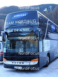 05.01.2013, Val di Fiemme, Italy (ITA): Team Petter Northug's bus (NOR)  - FIS world cup cross-country, tour de ski, mass women, Val di Fiemme (ITA). www.nordicfocus.com. © Felgenhauer/NordicFocus. Every downloaded picture is fee-liable.