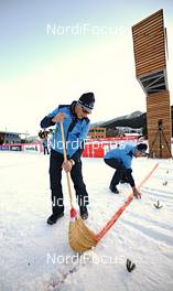 05.01.2013, Val di Fiemme, Italy (ITA): tracks getting prepared for the race - FIS world cup cross-country, tour de ski, mass women, Val di Fiemme (ITA). www.nordicfocus.com. © Felgenhauer/NordicFocus. Every downloaded picture is fee-liable.