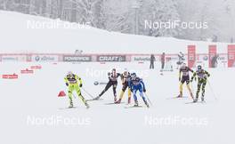 01.02.2013, Sochi, Russia (RUS): Katja Visnar (SLO), Sadie Bjornsen (USA), Denise Herrmann (GER), Mari Laukkanen (FIN), Nicole Fessel (GER), Jean Aurore (FRA) - FIS world cup cross-country, individual sprint, Sochi (RUS). www.nordicfocus.com. © Merkushev/NordicFocus. Every downloaded picture is fee-liable.