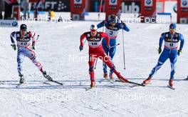 09.03.2013, Lahti, Finland (FIN): (l-r) Baptiste Gros (FRA), Salomon, Swix, One Way, Tomas Northug (NOR), Fischer, Swix, Alpina, Rottefella, Anssi Pentsinen (FIN), Fischer, Swix, Alpinen, Rottefella, Craft and Kalle Lassila (FIN), Fischer, One Way, Alpina, Rottefella - FIS world cup cross-country, individual sprint, Lahti (FIN). www.nordicfocus.com. © Laiho/NordicFocus. Every downloaded picture is fee-liable.