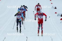 13.03.2013, Drammen, Norway (NOR): (l-r) Alexey Poltoranin (KAZ), Fischer, Swix, Rottefella and Petter Northug (NOR), Fischer, Swix, Alpina, Rottefella - FIS world cup cross-country, individual sprint, Drammen (NOR). www.nordicfocus.com. © Laiho/NordicFocus. Every downloaded picture is fee-liable.
