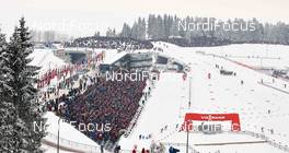 16.03.2013, Oslo, Norway (NOR): Holmenkollen ski stadium seen from above - FIS world cup cross-country, mass men, Oslo (NOR). www.nordicfocus.com. © Felgenhauer/NordicFocus. Every downloaded picture is fee-liable.