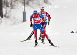 16.03.2013, Oslo, Norway (NOR): l-r: Alexander Legkov (RUS), Martin Johnsrud Sundby (NOR) - FIS world cup cross-country, mass men, Oslo (NOR). www.nordicfocus.com. © Felgenhauer/NordicFocus. Every downloaded picture is fee-liable.