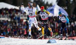 23.03.2013, Falun, Sweden (SWE): Marcus Hellner (SWE), Hannes Dotzler (GER), Alexey Poltoranin (KAZ), (l-r) - FIS world cup cross-country, mass men, Falun (SWE). www.nordicfocus.com. © Felgenhauer/NordicFocus. Every downloaded picture is fee-liable.