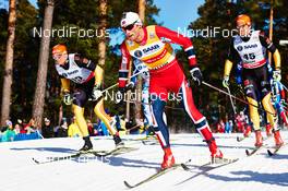 23.03.2013, Falun, Sweden (SWE): Tobias Angerer (GER), Petter Northug (NOR), Hannes Dotzler (GER), (l-r) - FIS world cup cross-country, mass men, Falun (SWE). www.nordicfocus.com. © Felgenhauer/NordicFocus. Every downloaded picture is fee-liable.