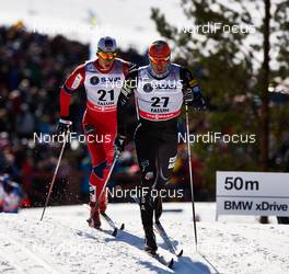23.03.2013, Falun, Sweden (SWE): Anders Gloeersen (NOR), Torin Koos (USA), (l-r) - FIS world cup cross-country, mass men, Falun (SWE). www.nordicfocus.com. © Felgenhauer/NordicFocus. Every downloaded picture is fee-liable.