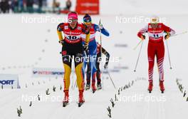 21.02.2013, Val di Fiemme, Italy (ITA): (l-r) Denise Hermann (GER), Fischer, Swix, Apina, Rottefella, Adidas, Mona-Lisa Malvalehto (FIN), Peltonen, Rex, Alpina, Rottefella, Craft and Katerina Smutna (AUT), Fischer One Way, Alpina, Rottefella, Loeffler  - FIS nordic world ski championships, cross-country, individual sprint, Val di Fiemme (ITA). www.nordicfocus.com. © Laiho/NordicFocus. Every downloaded picture is fee-liable.