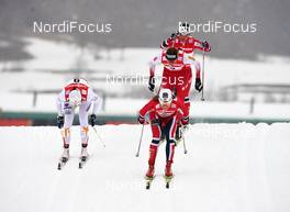 21.02.2013, Val di Fiemme, Italy (ITA): l-r: Ida Ingemarsdotter (SWE), Maiken Caspersen Falla (NOR), Justyna Kowalczyk (POL), Marit Bjoergen (NOR) - FIS nordic world ski championships, cross-country, individual sprint, Val di Fiemme (ITA). www.nordicfocus.com. © Felgenhauer/NordicFocus. Every downloaded picture is fee-liable.