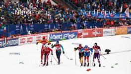 21.02.2013, Val di Fiemme, Italy (ITA): l-r: Qinghai Sun (CHN), Nikolay Chebotko (KAZ), Nikita Kriukov (RUS), Yuichi Onda (JPN) - FIS nordic world ski championships, cross-country, individual sprint, Val di Fiemme (ITA). www.nordicfocus.com. © Felgenhauer/NordicFocus. Every downloaded picture is fee-liable.
