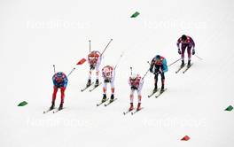 21.02.2013, Val di Fiemme, Italy (ITA): l-r:  Alexander Panzhinskiy (RUS), Jens Eriksson (SWE), Calle Halfvarsson (SWE), Teodor Peterson (SWE), Alexey Poltoranin (KAZ), Hiroyuki Miyazawa (JPN) - FIS nordic world ski championships, cross-country, individual sprint, Val di Fiemme (ITA). www.nordicfocus.com. © Felgenhauer/NordicFocus. Every downloaded picture is fee-liable.