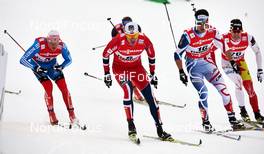 21.02.2013, Val di Fiemme, Italy (ITA): l-r: Dmitriy Japarov (RUS), Ola Vigen Hattestad (NOR), Cyril Miranda (FRA), Alex Harvey (CAN) - FIS nordic world ski championships, cross-country, individual sprint, Val di Fiemme (ITA). www.nordicfocus.com. © Felgenhauer/NordicFocus. Every downloaded picture is fee-liable.