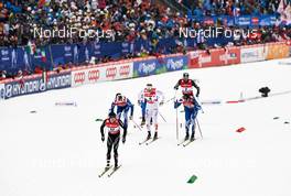 21.02.2013, Val di Fiemme, Italy (ITA):  l-r: Gianluca Cologna (SUI), Emil Joensson (SWE), Andrew Newell (USA), Toni Ketelae (FIN) - FIS nordic world ski championships, cross-country, individual sprint, Val di Fiemme (ITA). www.nordicfocus.com. © Felgenhauer/NordicFocus. Every downloaded picture is fee-liable.