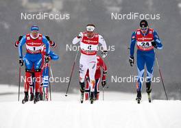 21.02.2013, Val di Fiemme, Italy (ITA): l-r: Nikita Kriukov (RUS), Emil Joensson (SWE), Toni Ketelae (FIN) - FIS nordic world ski championships, cross-country, individual sprint, Val di Fiemme (ITA). www.nordicfocus.com. © Felgenhauer/NordicFocus. Every downloaded picture is fee-liable.