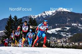 03.03.2013, Val di Fiemme, Italy (ITA): l-r: Jens Filbrich (GER), Tobias Angerer (GER), Hannes Dotzler (GER), Dietmar Noeckler (ITA), Maxim Vylegzhanin (RUS) - FIS nordic world ski championships, cross-country, mass men, Val di Fiemme (ITA). www.nordicfocus.com. © Felgenhauer/NordicFocus. Every downloaded picture is fee-liable.