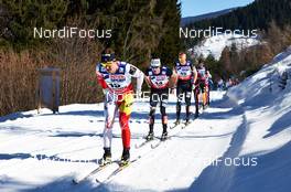 03.03.2013, Val di Fiemme, Italy (ITA): l-r: Ivan Babikov (CAN), Tad Elliott (USA), Erik Bjornsen (USA) - FIS nordic world ski championships, cross-country, mass men, Val di Fiemme (ITA). www.nordicfocus.com. © Felgenhauer/NordicFocus. Every downloaded picture is fee-liable.