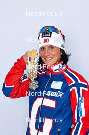 28.02.2013, Val di Fiemme, Italy (ITA): Marit Bjoergen (NOR) - FIS nordic world ski championships, cross-country, medals, Val di Fiemme (ITA). www.nordicfocus.com. © Felgenhauer/NordicFocus. Every downloaded picture is fee-liable.