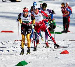 01.03.2013, Val di Fiemme, Italy (ITA): l-r: Tobias Angerer (GER), Eldar Roenning (NOR), Keishin Yoshida (JPN) - FIS nordic world ski championships, cross-country, 4x10km men, Val di Fiemme (ITA). www.nordicfocus.com. © Felgenhauer/NordicFocus. Every downloaded picture is fee-liable.