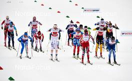 28.02.2013, Val di Fiemme, Italy (ITA): women's start - FIS nordic world ski championships, cross-country, 4x5km women, Val di Fiemme (ITA). www.nordicfocus.com. © Felgenhauer/NordicFocus. Every downloaded picture is fee-liable.