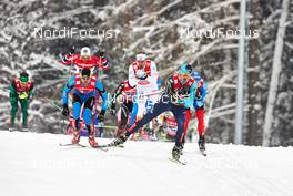 24.02.2013, Val di Fiemme, Italy (ITA): l-r: Myroslav Bilosyuk (UKR), Alexey Poltoranin (KAZ), Nikita Kriukov (RUS) - FIS nordic world ski championships, cross-country, team sprint, Val di Fiemme (ITA). www.nordicfocus.com. © Felgenhauer/NordicFocus. Every downloaded picture is fee-liable.