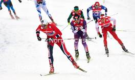 24.02.2013, Val di Fiemme, Italy (ITA): l-r: Petter Northug (NOR), Yuichi Onda (JPN) - FIS nordic world ski championships, cross-country, team sprint, Val di Fiemme (ITA). www.nordicfocus.com. © Felgenhauer/NordicFocus. Every downloaded picture is fee-liable.