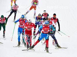 24.02.2013, Val di Fiemme, Italy (ITA): l-r: David Hofer (ITA), Paal Golberg (NOR), Alexey Petukhov (RUS) - FIS nordic world ski championships, cross-country, team sprint, Val di Fiemme (ITA). www.nordicfocus.com. © Felgenhauer/NordicFocus. Every downloaded picture is fee-liable.