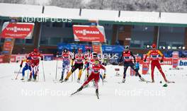 24.02.2013, Val di Fiemme, Italy (ITA): l-r: Maciej Starega (POL), Axel Teichmann (GER), Bernhard Tritscher (AUT), Peter Mlynar (SVK), Andrew Newell (USA) - FIS nordic world ski championships, cross-country, team sprint, Val di Fiemme (ITA). www.nordicfocus.com. © Felgenhauer/NordicFocus. Every downloaded picture is fee-liable.