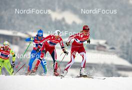 24.02.2013, Val di Fiemme, Italy (ITA): l-r: Ilaria Debertolis (ITA), Maiken Caspersen Falla (NOR), Agnieszka Szymanczak (POL) - FIS nordic world ski championships, cross-country, team sprint, Val di Fiemme (ITA). www.nordicfocus.com. © Felgenhauer/NordicFocus. Every downloaded picture is fee-liable.