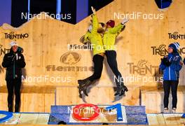 24.02.2013, Val di Fiemme, Italy (ITA): (l-r) Charlotte Kalla (SWE), Fischer, Swix, Salomon, Craft, Jessica Diggins (USA), Salomon, One Way, Kikkan Randall (USA), Fischer, Swix, Salomon and Krista Laehteenmaeki (FIN), Madshus, Rottefella, Craft  - FIS nordic world ski championships, cross-country, team sprint, Val di Fiemme (ITA). www.nordicfocus.com. © Laiho/NordicFocus. Every downloaded picture is fee-liable.