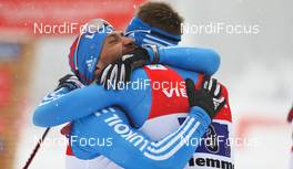 24.02.2013, Val di Fiemme, Italy (ITA):  (l-r) Alexey Petukhov (RUS), Fischer, Swix, Rottefella, Adidas and Nikita Kriukov (RUS), Rossignol, Swix, Rottefella, Adidas - FIS nordic world ski championships, cross-country, team sprint, Val di Fiemme (ITA). www.nordicfocus.com. © Laiho/NordicFocus. Every downloaded picture is fee-liable.
