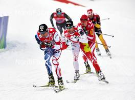 24.02.2013, Val di Fiemme, Italy (ITA): l-r: Maurice Manificat (FRA), Alex Harvey (CAN) - FIS nordic world ski championships, cross-country, team sprint, Val di Fiemme (ITA). www.nordicfocus.com. © Felgenhauer/NordicFocus. Every downloaded picture is fee-liable.