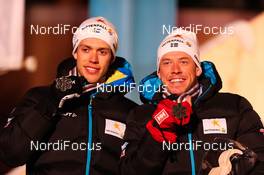 24.02.2013, Val di Fiemme, Italy (ITA): (l-r) Marcus Hellner (SWE), Fischer, Swix, Salomon, Craft and Emil Joensson (SWE), Fischer, Swix, Salomon, Craft  - FIS nordic world ski championships, cross-country, team sprint, Val di Fiemme (ITA). www.nordicfocus.com. © Laiho/NordicFocus. Every downloaded picture is fee-liable.
