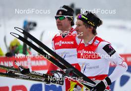 24.02.2013, Val di Fiemme, Italy (ITA):  (l-r) Alex Harvey (CAN), Fischer, Swix, Salomon, One Way and Devon Kershaw (CAN), Fischer, Swix, Salomon, One Way - FIS nordic world ski championships, cross-country, team sprint, Val di Fiemme (ITA). www.nordicfocus.com. © Laiho/NordicFocus. Every downloaded picture is fee-liable.