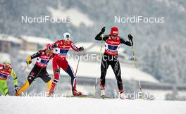 24.02.2013, Val di Fiemme, Italy (ITA): l-r: Denise Herrmann (GER), Maiken Caspersen Falla (NOR), Laurien Van Der Graaff (SUI) - FIS nordic world ski championships, cross-country, team sprint, Val di Fiemme (ITA). www.nordicfocus.com. © Felgenhauer/NordicFocus. Every downloaded picture is fee-liable.