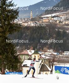 19.02.2013, Val di Fiemme, Italy (ITA): athlete with Tesero in the background - FIS nordic world ski championships, cross-country, training, Val di Fiemme (ITA). www.nordicfocus.com. © Felgenhauer/NordicFocus. Every downloaded picture is fee-liable.