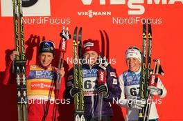 07.12.2013, Lillehammer, Norway (NOR): Marit Bjoergen (NOR), Justyna Kowalczyk (POL), Charlotte Kalla (SWE) - FIS world cup cross-country, 10km women, Lillehammer (NOR). www.nordicfocus.com. © Manzoni/NordicFocus. Every downloaded picture is fee-liable.
