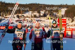 07.12.2013, Lillehammer, Norway (NOR): Didrik Toenseth (NOR), Paal Golberg (NOR), Alexey Poltoranin (KAZ) - FIS world cup cross-country, 15km men, Lillehammer (NOR). www.nordicfocus.com. © Manzoni/NordicFocus. Every downloaded picture is fee-liable.