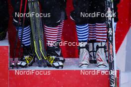08.12.2013, Lillehammer, Norway (NOR): team socks of team USA - FIS world cup cross-country, 4x5km women, Lillehammer (NOR). www.nordicfocus.com. © Laiho/NordicFocus. Every downloaded picture is fee-liable.