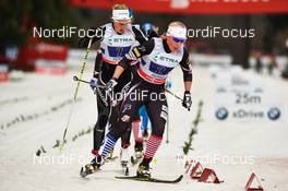 22.12.2013, Asiago, Italy (ITA): Laurien Van Der Graaff (SUI), Kikkan Randall (USA), (l-r) - FIS world cup cross-country, team sprint, Asiago (ITA). www.nordicfocus.com. © Felgenhauer/NordicFocus. Every downloaded picture is fee-liable.