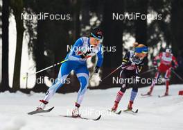 22.12.2013, Asiago, Italy (ITA): Aino-Kaisa Saarinen (FIN), Ida Sargent (USA), (l-r) - FIS world cup cross-country, team sprint, Asiago (ITA). www.nordicfocus.com. © Felgenhauer/NordicFocus. Every downloaded picture is fee-liable.