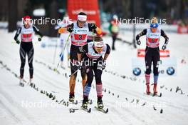 22.12.2013, Asiago, Italy (ITA): Katrin Zeller (GER), Sadie Bjornsen (USA), Ida Sargent (USA), (l-r) - FIS world cup cross-country, team sprint, Asiago (ITA). www.nordicfocus.com. © Felgenhauer/NordicFocus. Every downloaded picture is fee-liable.