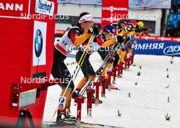 29.12.2013, Oberhof, Germany (GER): Katrin Zeller (GER), Sandra Ringwald (GER), Denise Herrmann (GER), (l-r) - FIS world cup cross-country, tour de ski, individual sprint, Oberhof (GER). www.nordicfocus.com. © Felgenhauer/NordicFocus. Every downloaded picture is fee-liable.