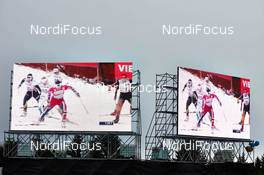 29.12.2013, Oberhof, Germany (GER): video walls showing Marit Bjoergen (NOR) - FIS world cup cross-country, tour de ski, individual sprint, Oberhof (GER). www.nordicfocus.com. © Felgenhauer/NordicFocus. Every downloaded picture is fee-liable.