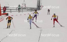 16.03.13, Oslo, Norway (NOR): (l-r) Eric Frenzel (GER), Fischer, Leki, Salomon, Adidas, Jason Lamy Chappuis (FRA), Salomon, Swix, One Way, Akito Watabe (JPN), Fischer, Swix, Rottefella and Wilhelm Denifl (AUT), Salomon, Leki, Loeffler - FIS world cup nordic combined, individual gundersen HS134/10km, Oslo (NOR). www.nordicfocus.com. © Laiho/NordicFocus. Every downloaded picture is fee-liable.