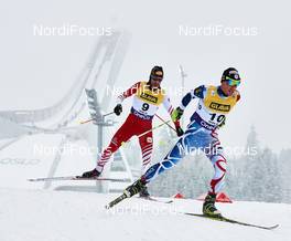 16.03.13, Oslo, Norway (NOR): l-r: Christoph Bieler (AUT), Francois Braud (FRA) - FIS world cup nordic combined, individual gundersen HS134/10km, Oslo (NOR). www.nordicfocus.com. © Felgenhauer/NordicFocus. Every downloaded picture is fee-liable.