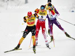 16.03.13, Oslo, Norway (NOR): l-r: Eric Frenzel (GER), Wilhelm Denifl (AUT), Taihei Kato (JPN) - FIS world cup nordic combined, individual gundersen HS134/10km, Oslo (NOR). www.nordicfocus.com. © Felgenhauer/NordicFocus. Every downloaded picture is fee-liable.