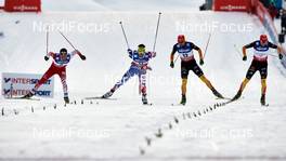 22.02.2013, Val di Fiemme, Italy (ITA): Mario Stecher (AUT), Jason Lamy Chappuis (FRA), Bjoern Kircheisen (GER), Haavard Klemetsen (NOR), Eric Frenzel (GER) - FIS nordic world ski championships, nordic combined, individual gundersen HS106/10km, Val di Fiemme (ITA). www.nordicfocus.com. © Felgenhauer/NordicFocus. Every downloaded picture is fee-liable.