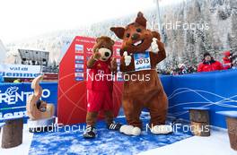 22.02.2013, Val di Fiemme, Italy (ITA): mascots at the stadium - FIS nordic world ski championships, nordic combined, individual gundersen HS106/10km, Val di Fiemme (ITA). www.nordicfocus.com. © Laiho/NordicFocus. Every downloaded picture is fee-liable.