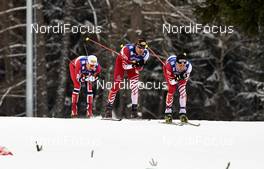 22.02.2013, Val di Fiemme, Italy (ITA): l-r: Haavard Klemetsen (NOR), Christoph Bieler (AUT), Mario Stecher (AUT) - FIS nordic world ski championships, nordic combined, individual gundersen HS106/10km, Val di Fiemme (ITA). www.nordicfocus.com. © Felgenhauer/NordicFocus. Every downloaded picture is fee-liable.