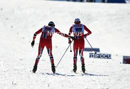 02.03.2013, Val di Fiemme, Italy (ITA): l-r: Magnus Moan (NOR), Mikko Kokslien (NOR) - FIS nordic world ski championships, nordic combined, team sprint HS134/2x7.5km, Val di Fiemme (ITA). www.nordicfocus.com. © Felgenhauer/NordicFocus. Every downloaded picture is fee-liable.